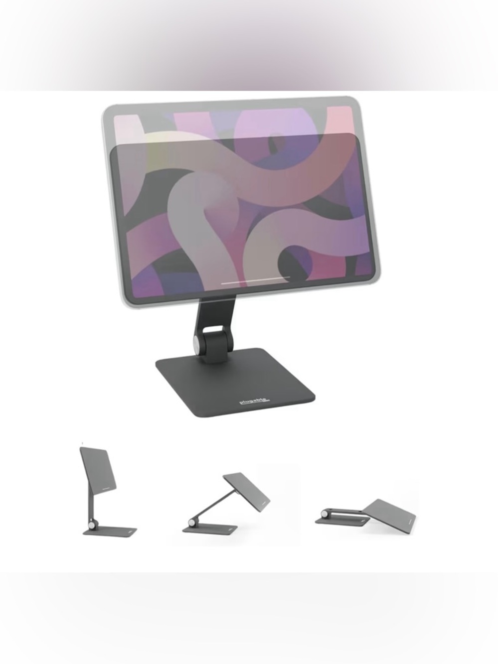 NIB Plugable Magnetic Adjustable Tablet Stand in Gray
